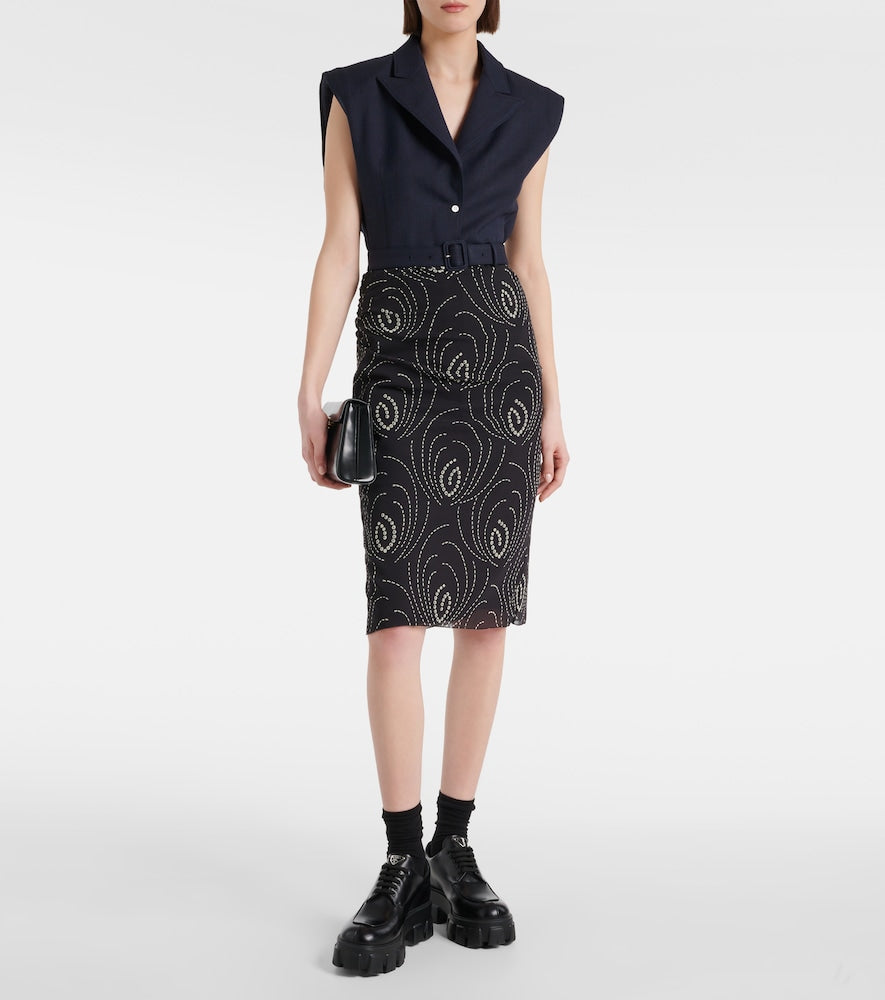 Prada Pinstripe oversized virgin wool vest
