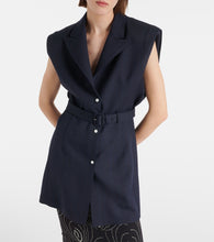 Prada Pinstripe oversized virgin wool vest