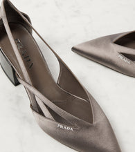 Prada Pointy 55 cutout satin pumps