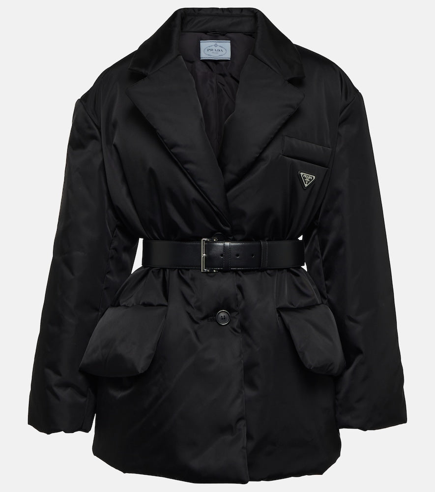Prada Re-Nylon belted padded jacket - Prada Re-Nylon 腰带绗缝夹克