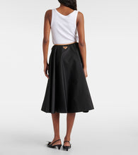 Prada Re-Nylon leather-trimmed midi skirt