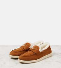 Prada Saint Tropez shearling-lined suede loafers