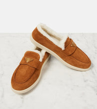 Prada Saint Tropez shearling-lined suede loafers