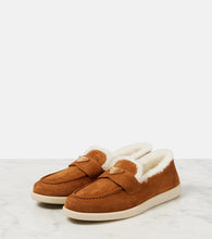 Prada Saint Tropez shearling-lined suede loafers