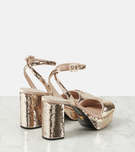 Prada Sequined satin platform sandals