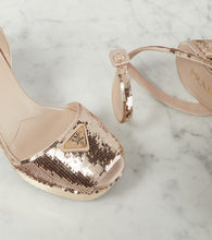Prada Sequined satin platform sandals