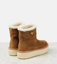 Prada Shearling-lined suede ankle boots