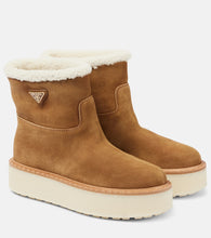 Prada Shearling-lined suede ankle boots - Prada 羊毛衬里麂皮踝靴