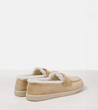 Prada Shearling-lined suede loafers
