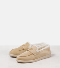 Prada Shearling-lined suede loafers
