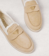 Prada Shearling-lined suede loafers