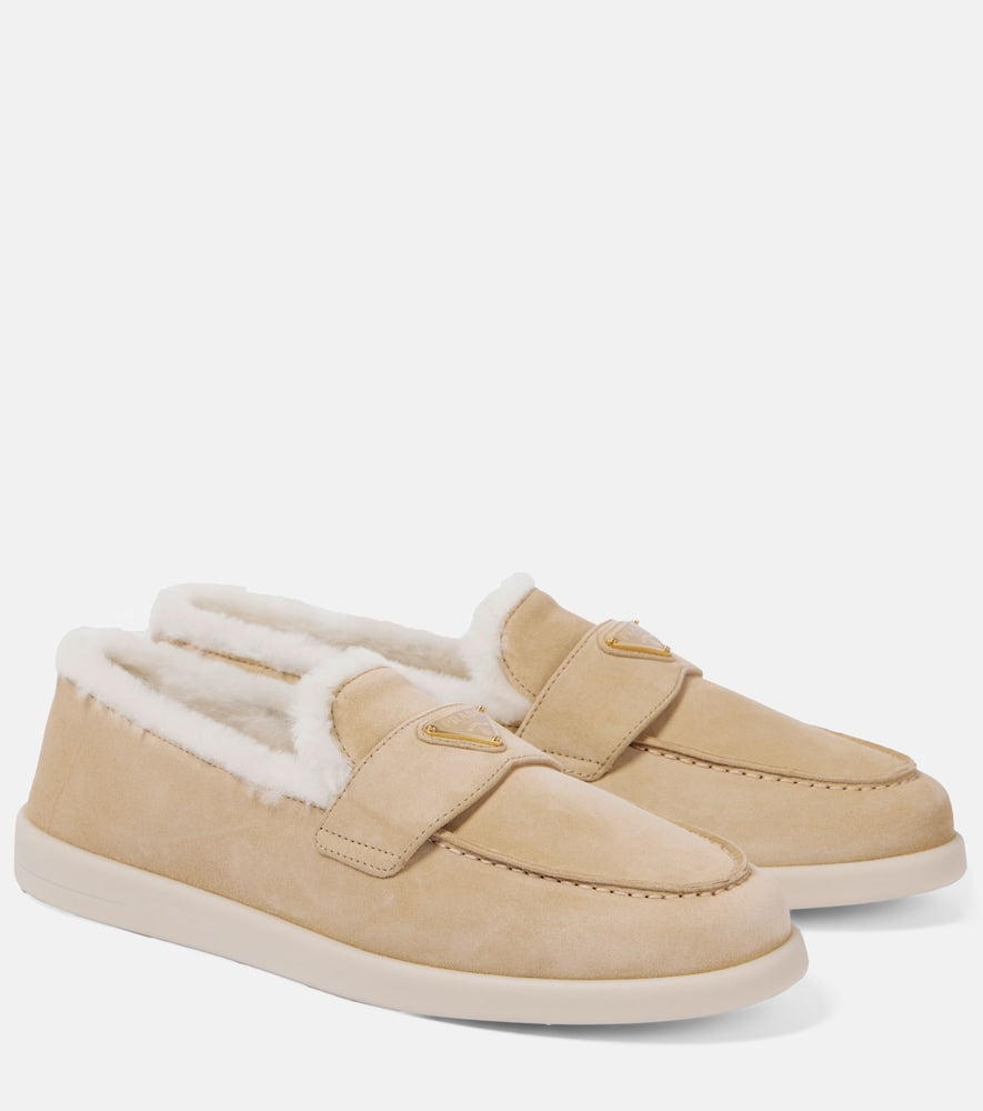 Prada Shearling-lined suede loafers - Prada 羊毛衬里绒面革乐福鞋