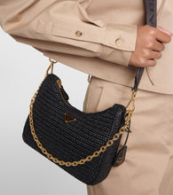 Prada Small crochet raffia shoulder bag