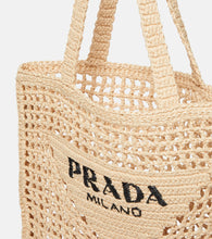 Prada Small logo raffia tote