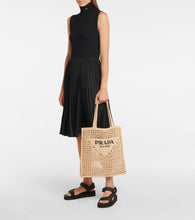 Prada Small logo raffia tote