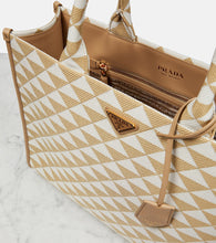 Prada Symbole leather-trimmed tote bag