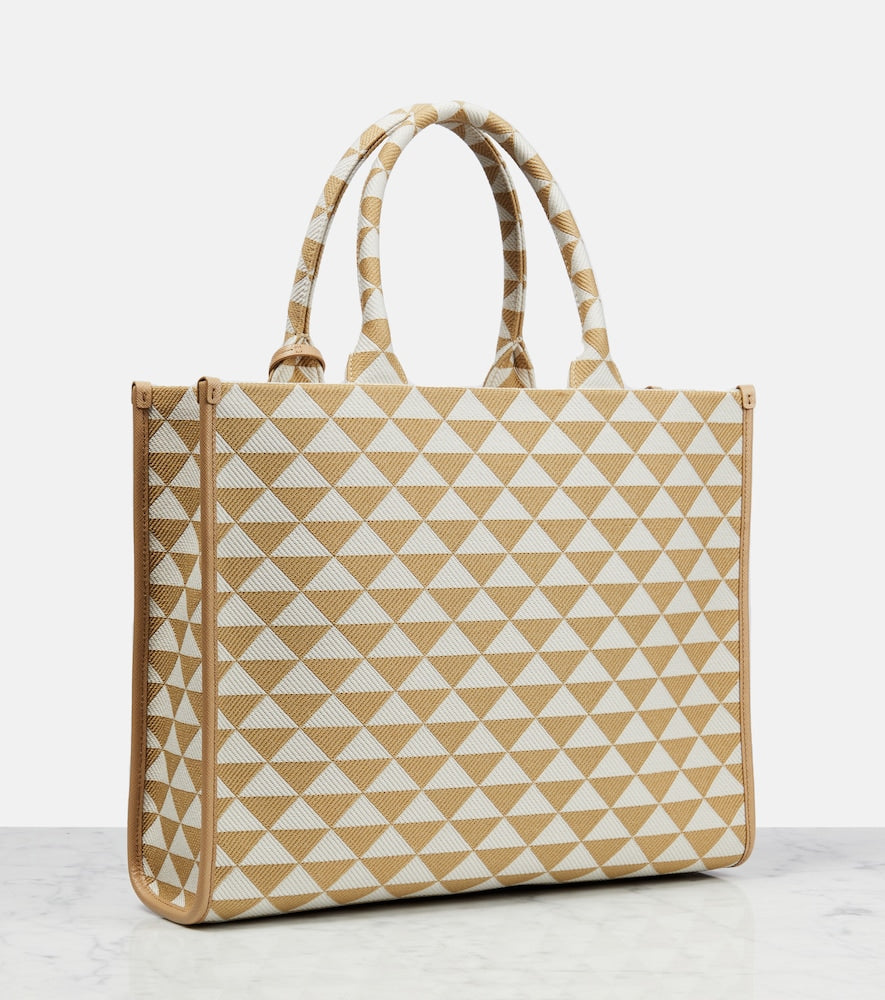 Prada Symbole leather-trimmed tote bag
