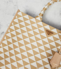 Prada Symbole leather-trimmed tote bag