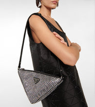 Prada Triangle embellished satin pouch