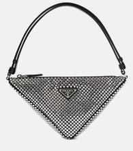 Prada Triangle embellished satin pouch - Prada 三角形装饰缎面小包