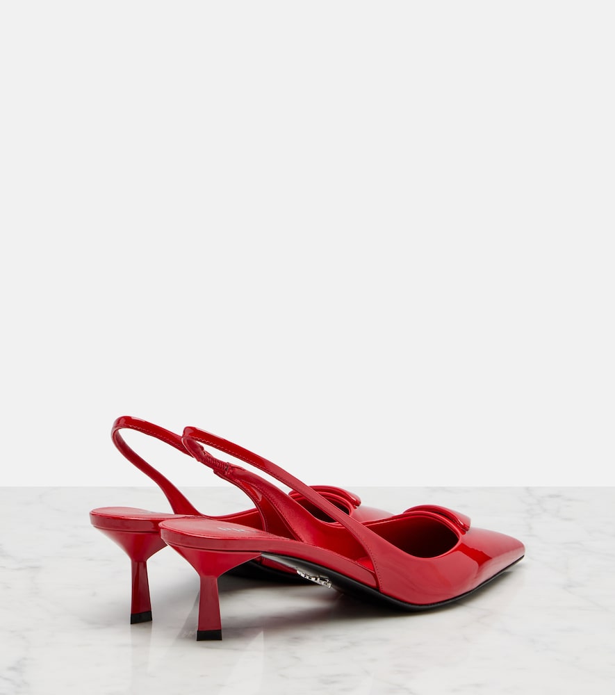 Red Prada 55 patent leather slingback pumps - Mid Heel Pumps