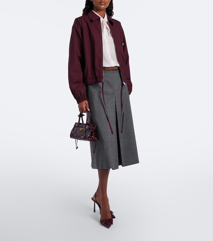 Prada Bow-detail mesh slingback pumps - Burgundy High-Heel Pumps
