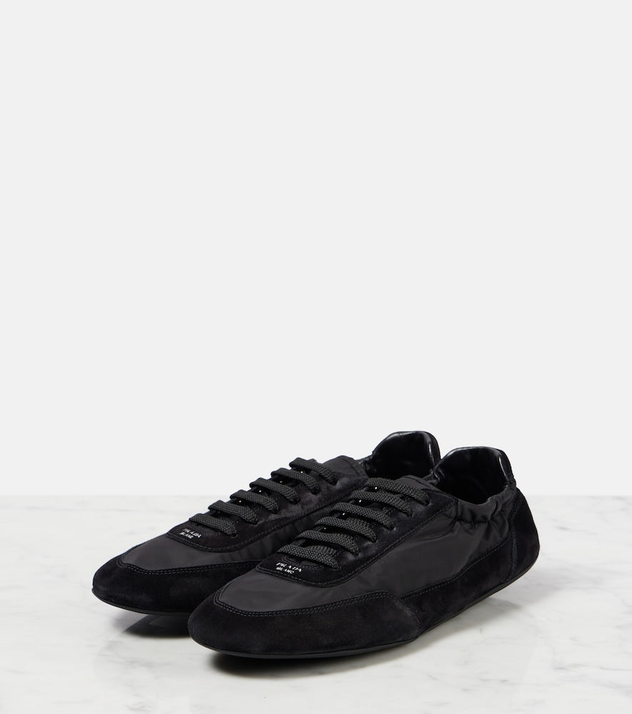 Prada Collapse Re-Nylon suede-trimmed sneakers (Black) - Low-Top Sneakers