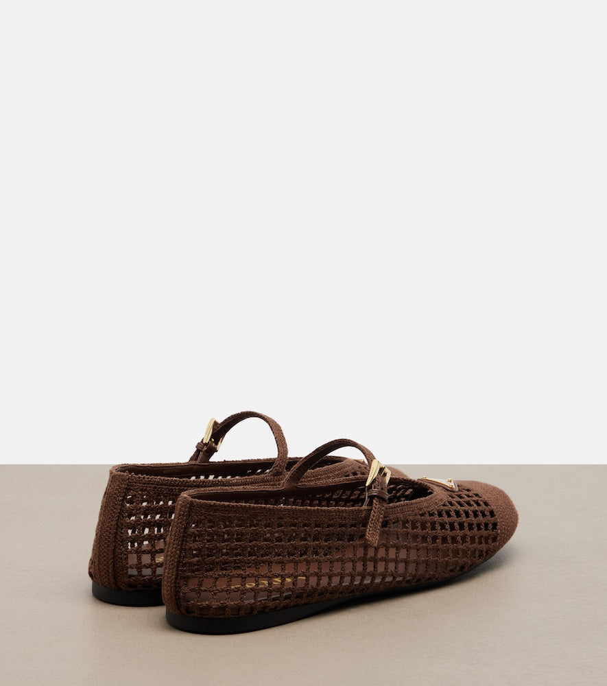 Prada Crochet Mary Jane flats - Brown Ballerina Flats