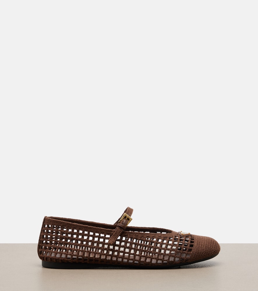 Prada Crochet Mary Jane flats - Brown Ballerina Flats