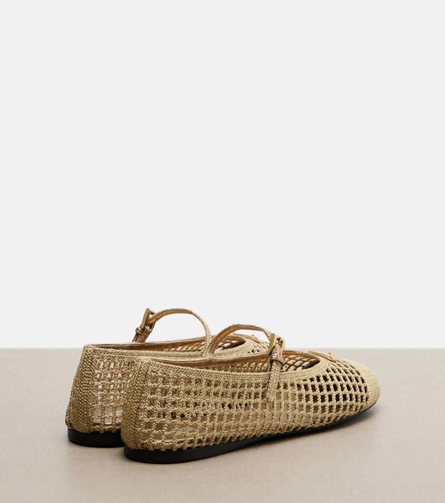 Gold Prada Crochet Mary Jane flats - Ballerina Flats
