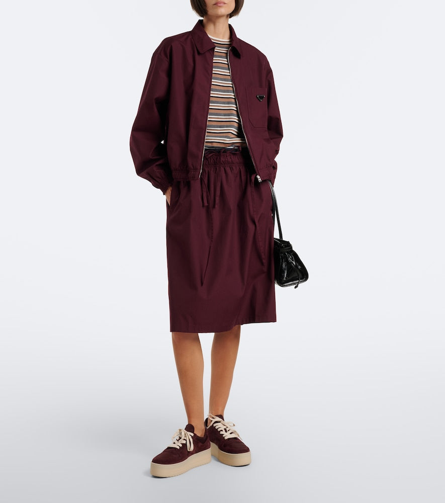 Burgundy Prada Downtown Bold Re-Nylon and suede sneakers - Low-Top Sneakers
