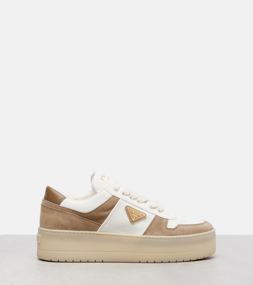 Prada Downtown Bold leather platform sneakers (Beige) - Low-Top Sneakers