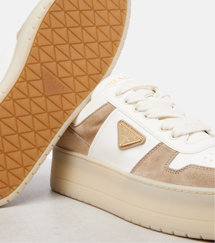 Prada Downtown Bold leather platform sneakers (Beige) - Low-Top Sneakers