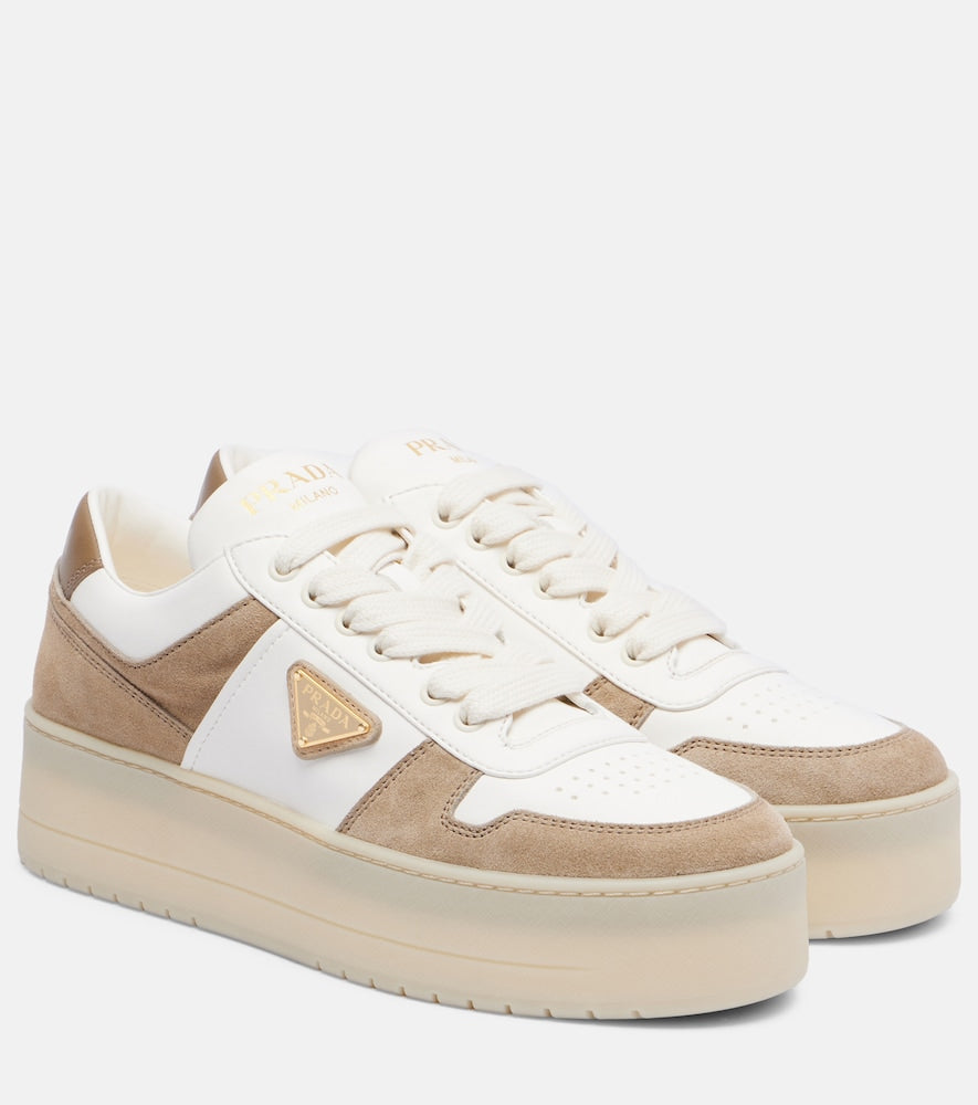 Prada Downtown Bold leather platform sneakers (Beige) - Low-Top Sneakers