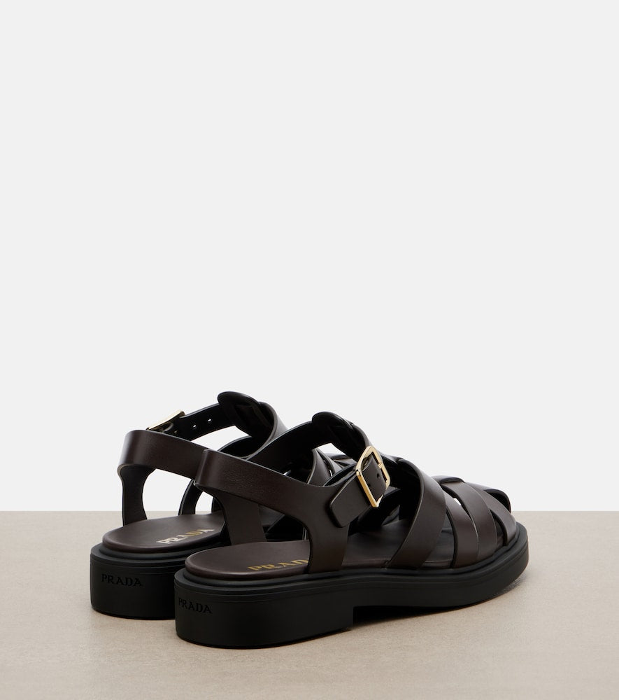 Prada Leather fisherman sandals - Brown Flat Sandals