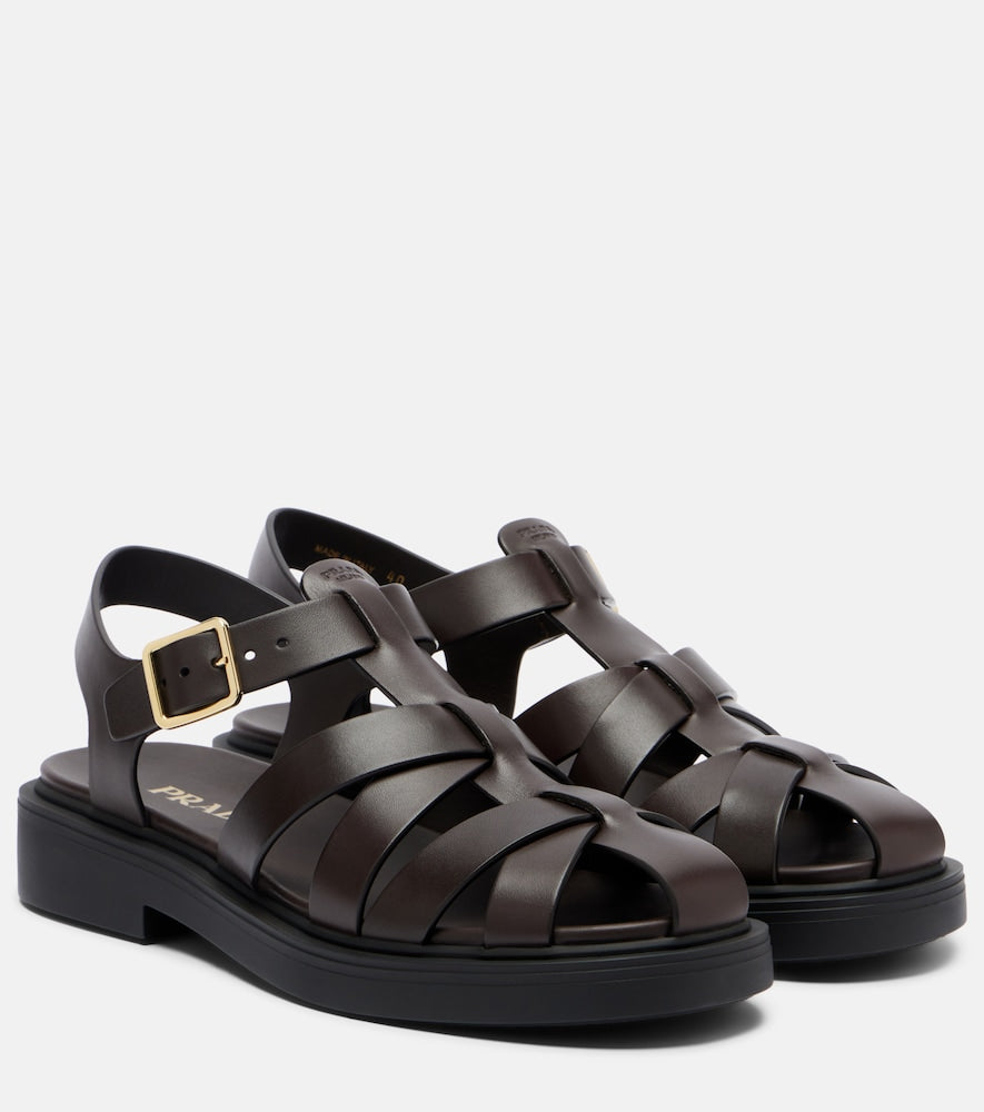 Prada Leather fisherman sandals - Brown Flat Sandals