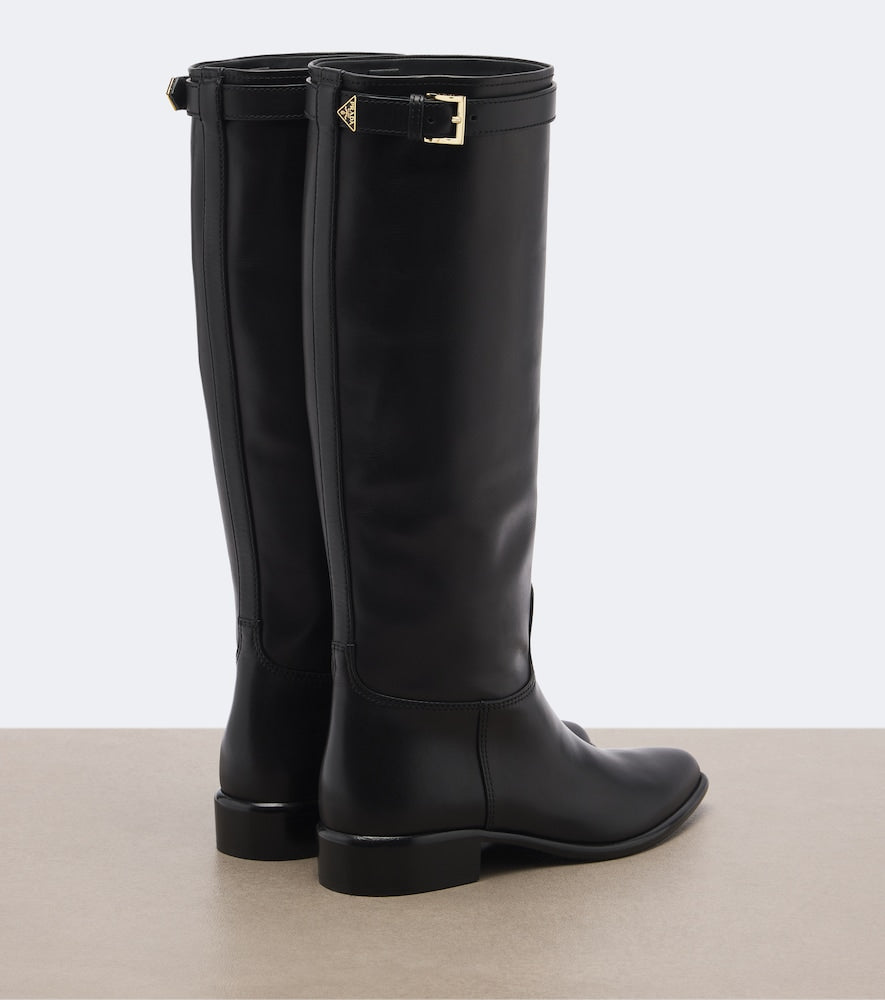 Prada Leather knee-high boots - Black Flat Boots