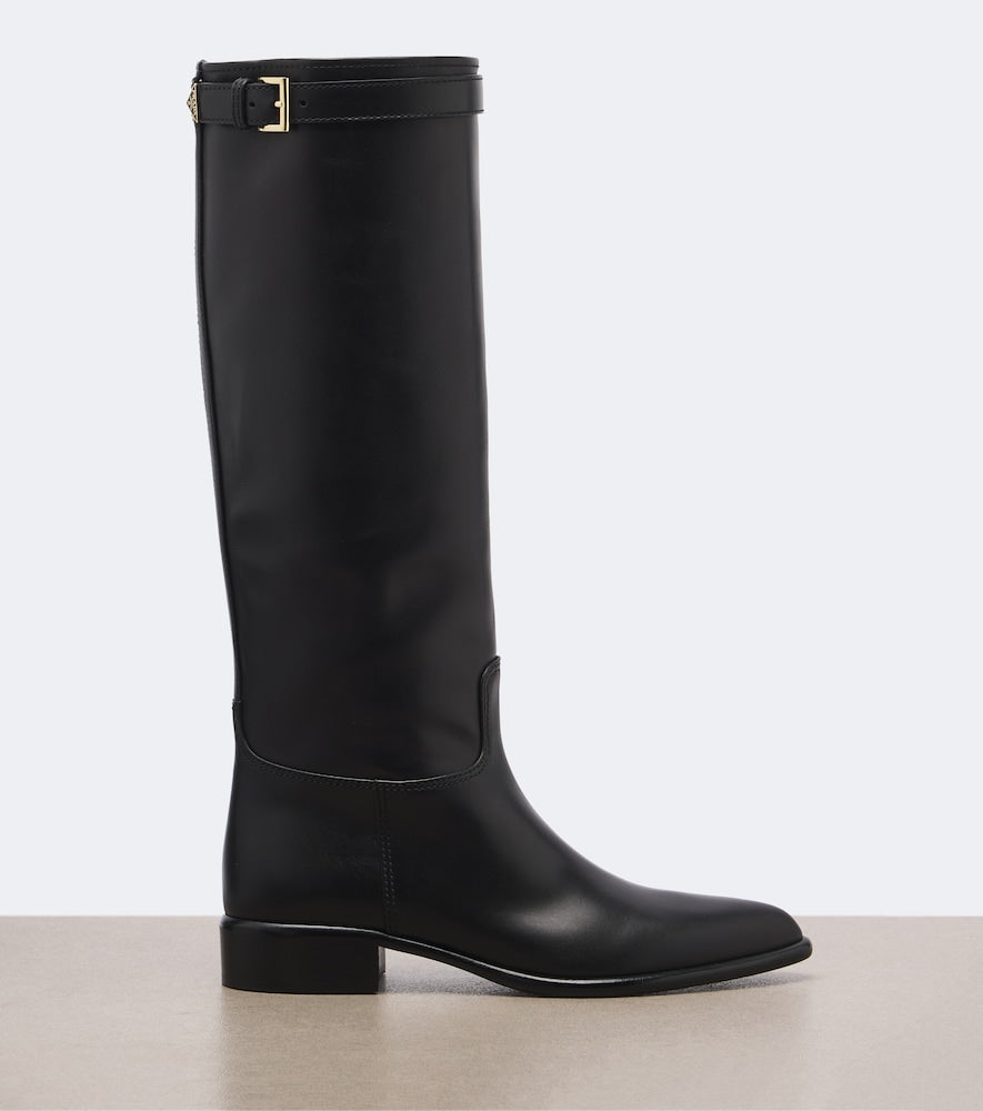 Prada Leather knee-high boots - Black Flat Boots