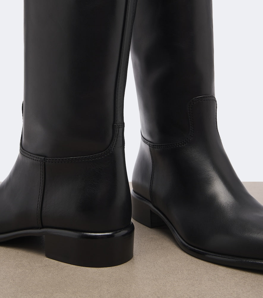Prada Leather knee-high boots - Black Flat Boots