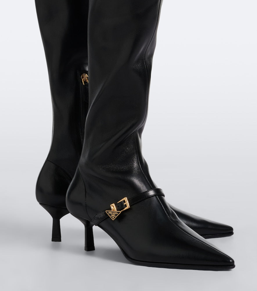 Black Prada Leather knee-high boots - Knee-high Boots