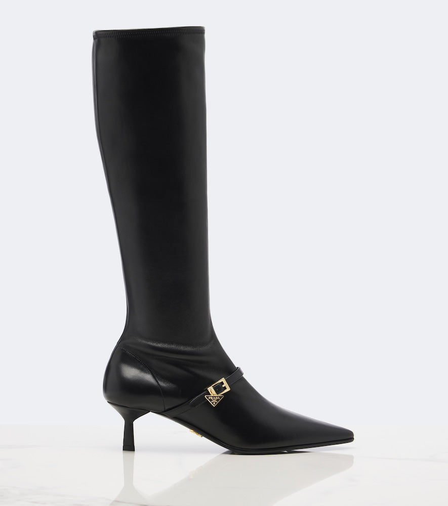 Black Prada Leather knee-high boots - Knee-high Boots