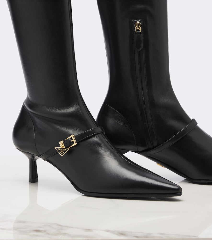 Black Prada Leather knee-high boots - Knee-high Boots