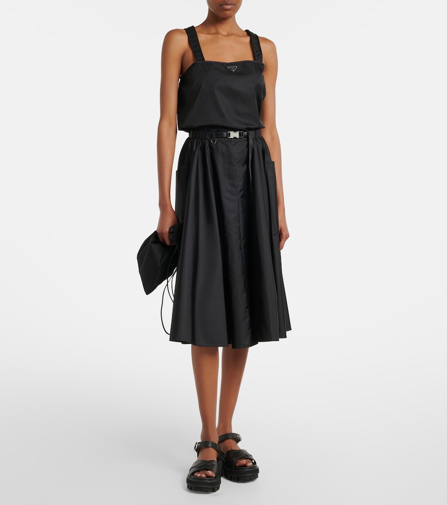 Black Prada Leather sandals - Mid Heel Sandals