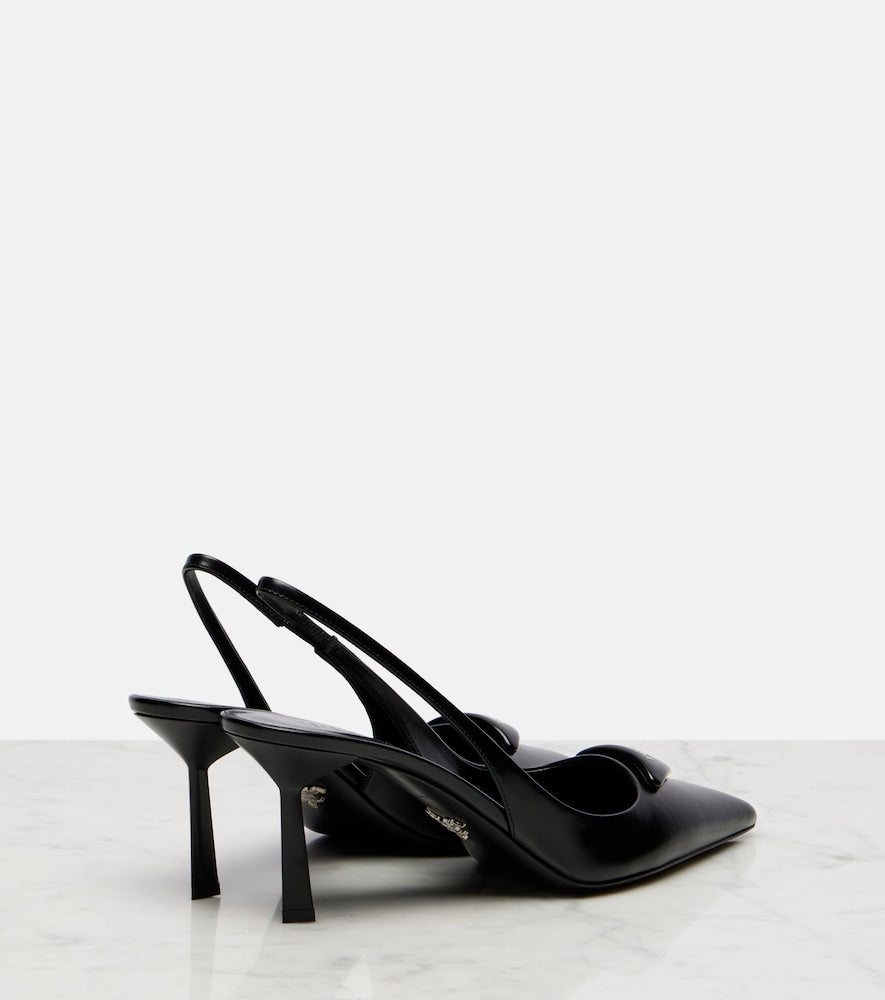 Black Prada Leather slingback pumps - Mid Heel Pumps