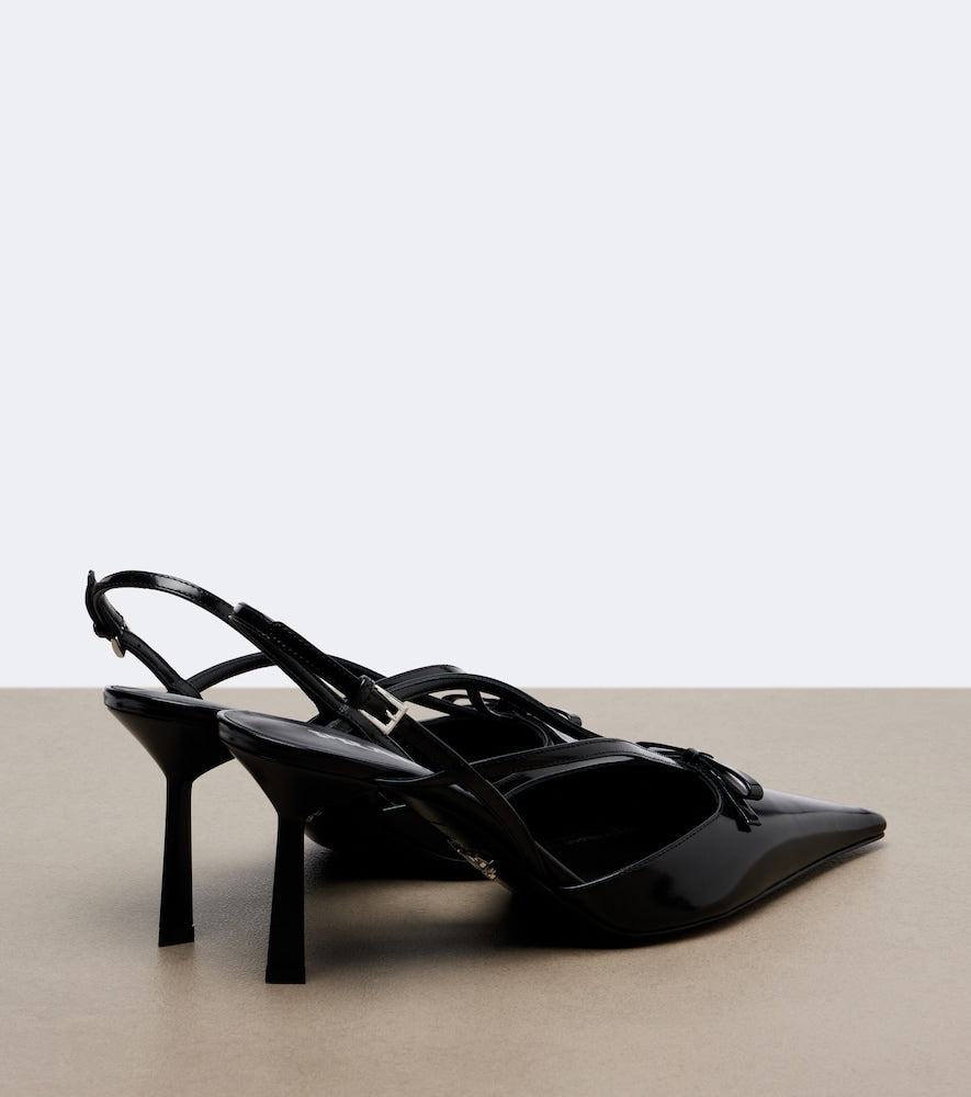 Prada Leather slingback pumps in Black - Mid Heel Pumps