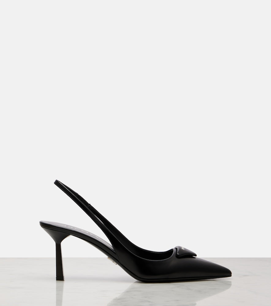 Black Prada Leather slingback pumps - Mid Heel Pumps