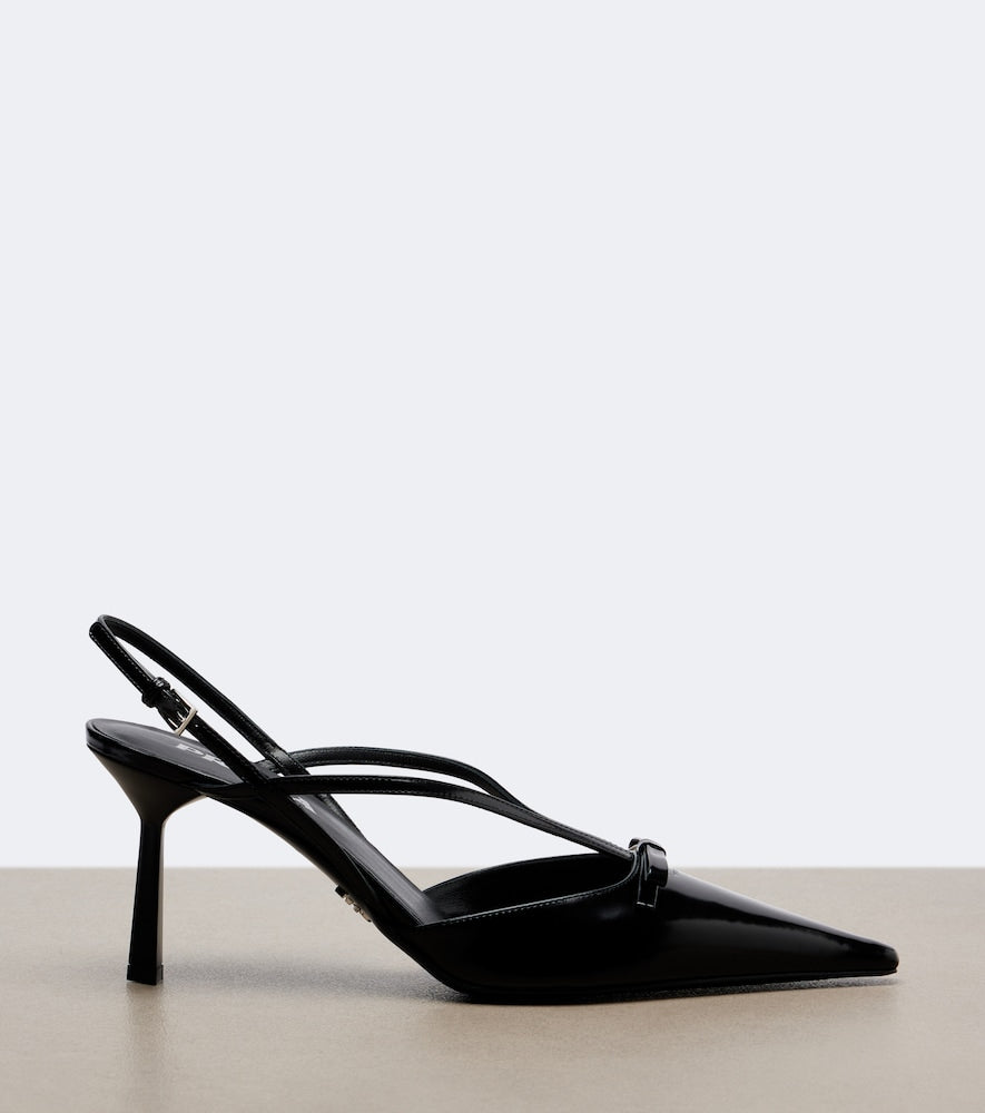 Prada Leather slingback pumps in Black - Mid Heel Pumps