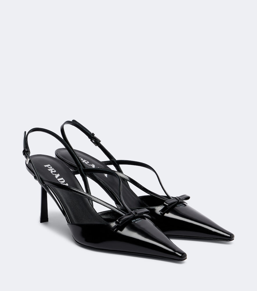 Prada Leather slingback pumps in Black - Mid Heel Pumps