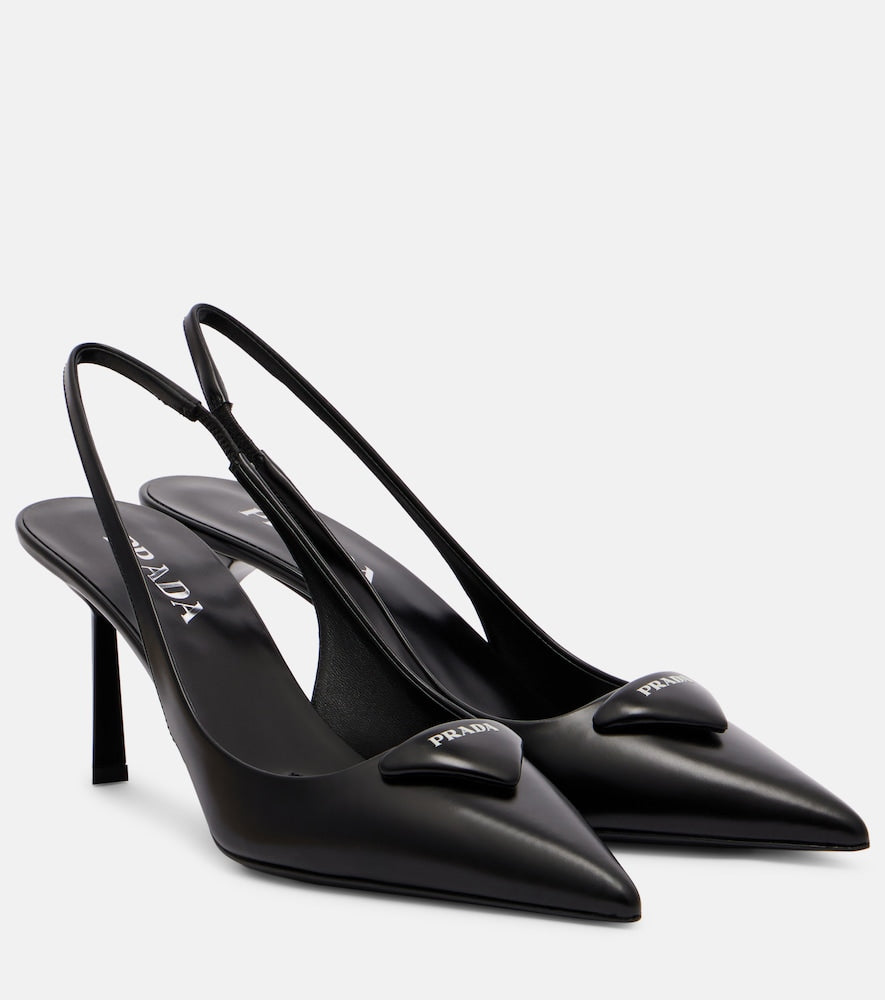 Black Prada Leather slingback pumps - Mid Heel Pumps