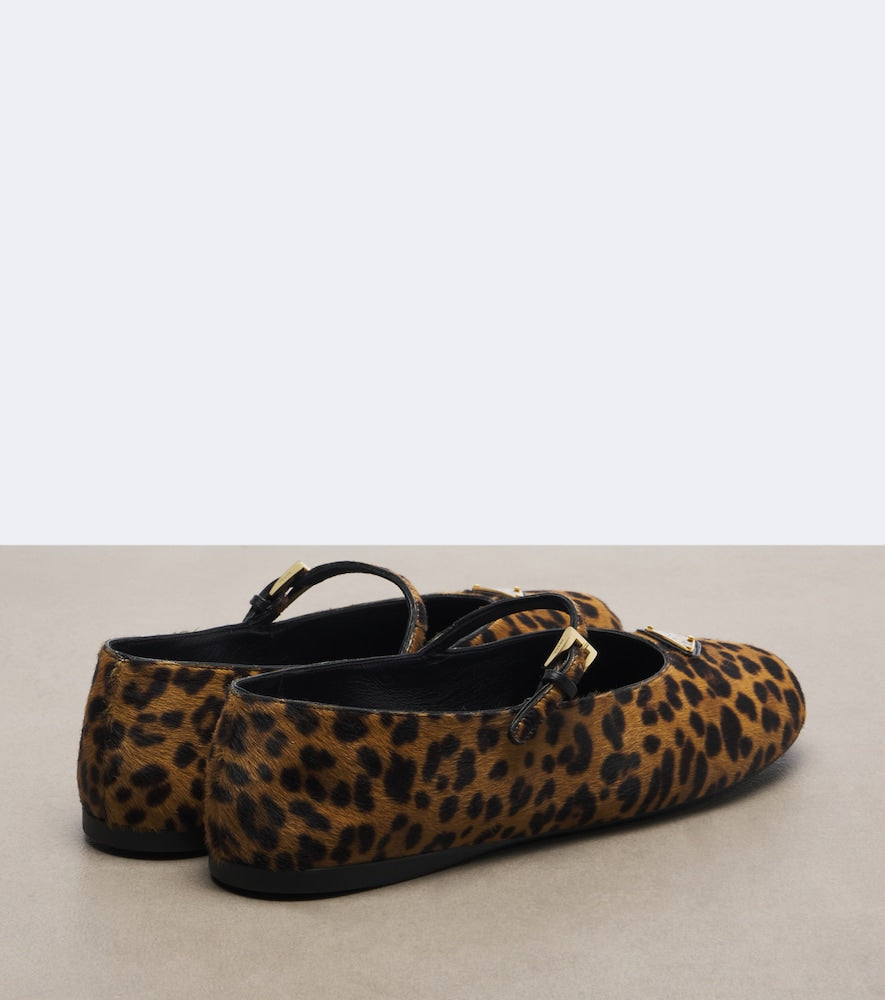 Prada Leopard-print calf hair Mary Jane flats - Brown Ballerina Flats